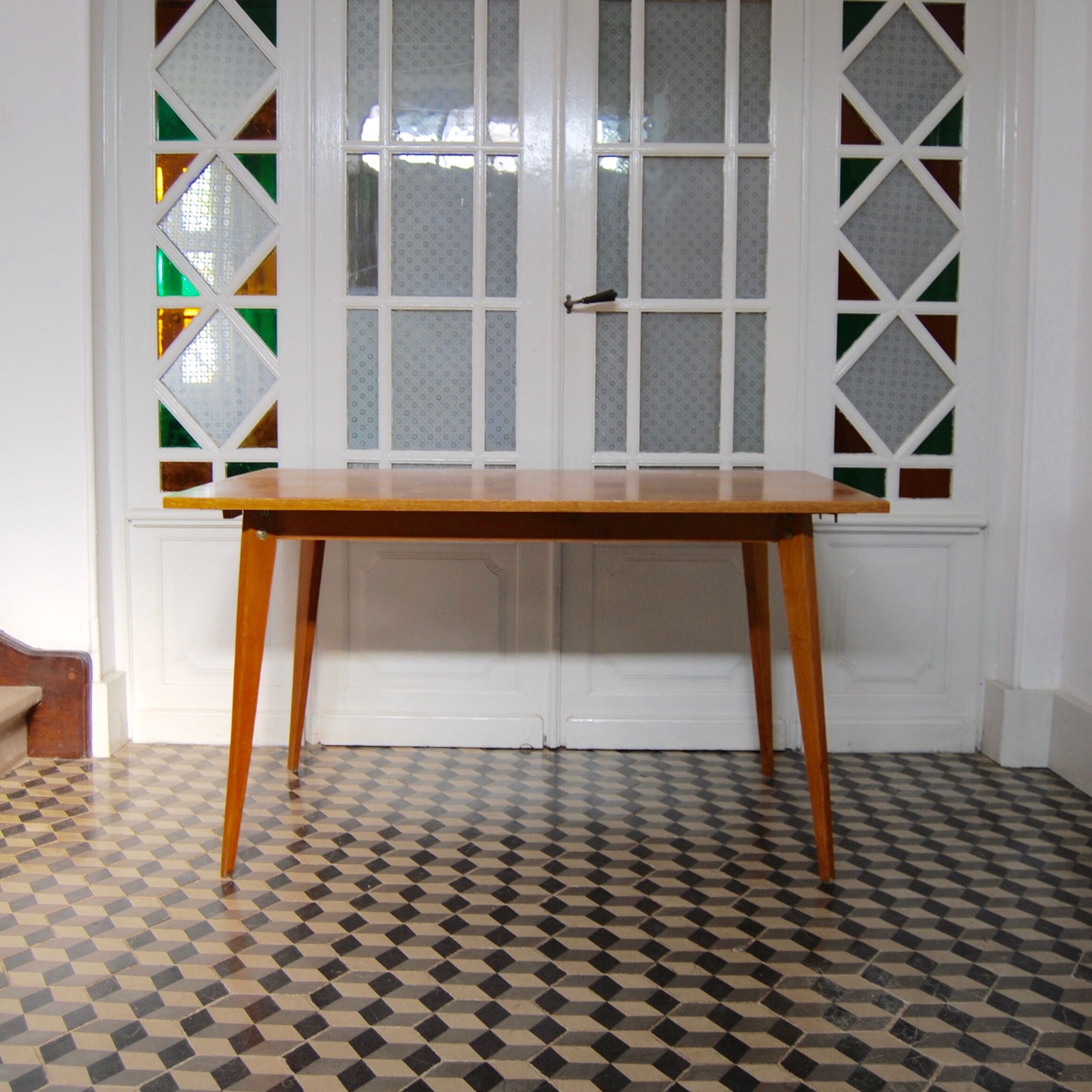 Scandinavian style wooden dining table