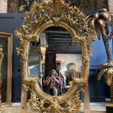 Mirror With Putti In Golden Wood From Napoleon III Period 1m96 X 1m33