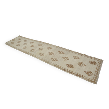 Anatolian Handknotted White Turkish Runner sku 2073