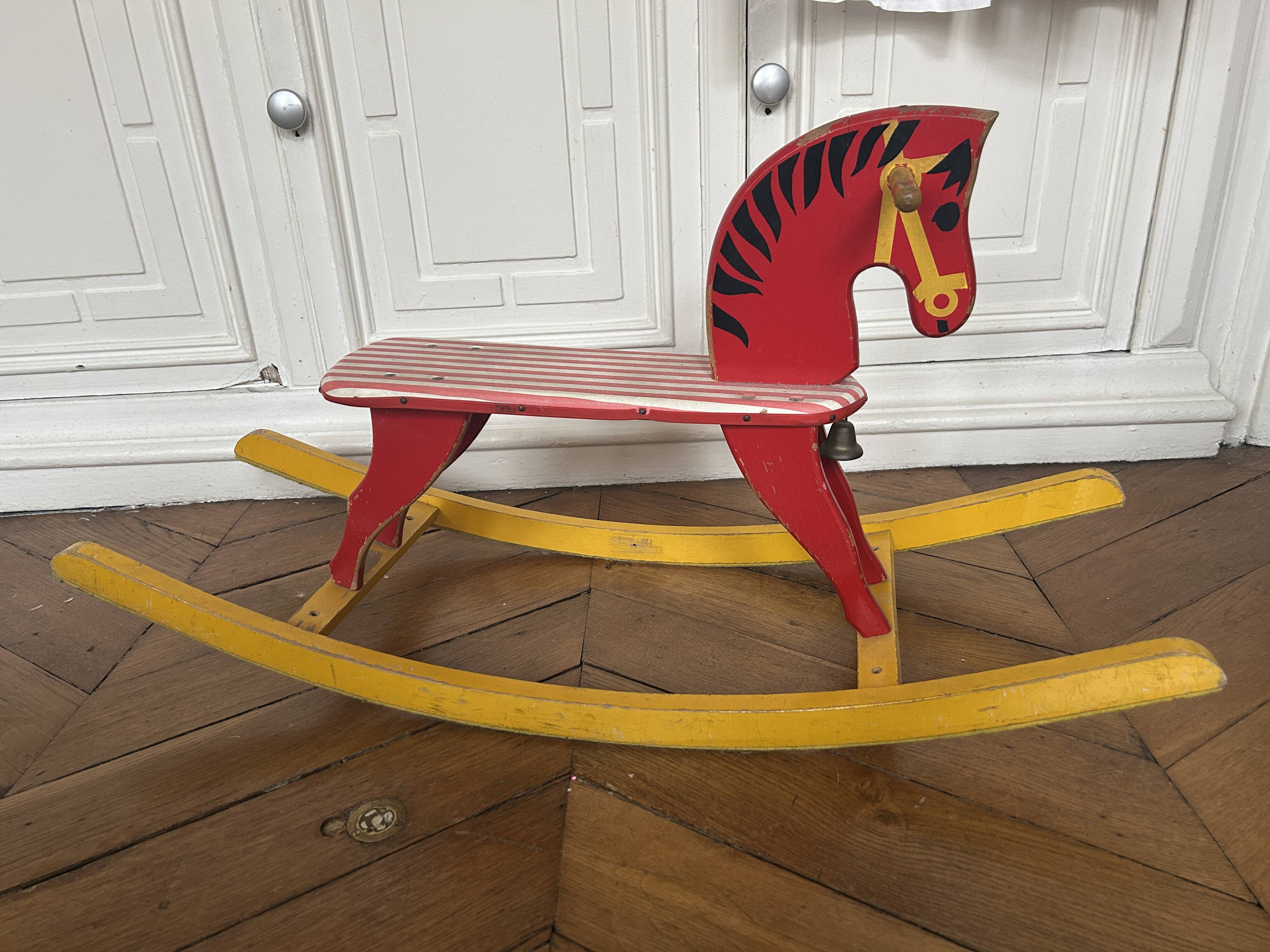 Wooden rocking horse