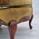 1950s, Danish highback armchair, original upholstery, green velour.