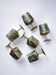 Abalone shell & alpaca shot glasses, set of 6, Mexico, 1970s