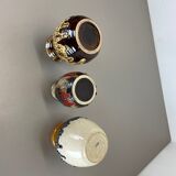 Set of 3 multi-color fat lava op art pottery vase made bay ceramics, germany