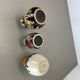 Set of 3 multi-color fat lava op art pottery vase made bay ceramics, germany