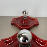 Red ceramic fat lava wall lamps by Hustadt Lights, Germany, 1970s, set of 2