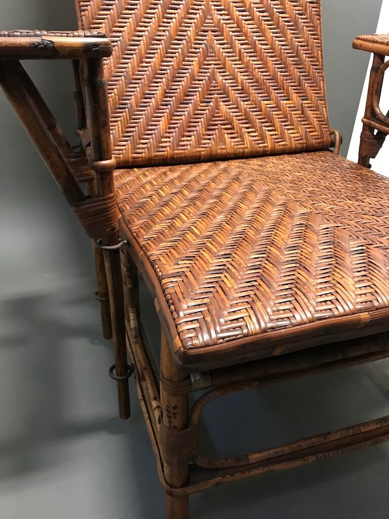 Old rattan armchair