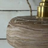 Handcrafted portable lamp with a marbled stone effect