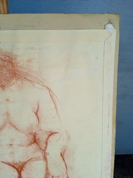 Drawing sanguine study nude female 67/50cm 1950
