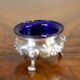 Mid-20th Century Dish Set in Silver Plated with Blue Accents, 1940s, Set of 3