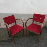 Pair of red Bridge chairs