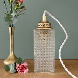 Vintage glass globe table lamp or portable lamp