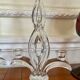 Pair of two-light crystal candlesticks signed Vannes