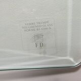 Wrought iron and glass coffee table