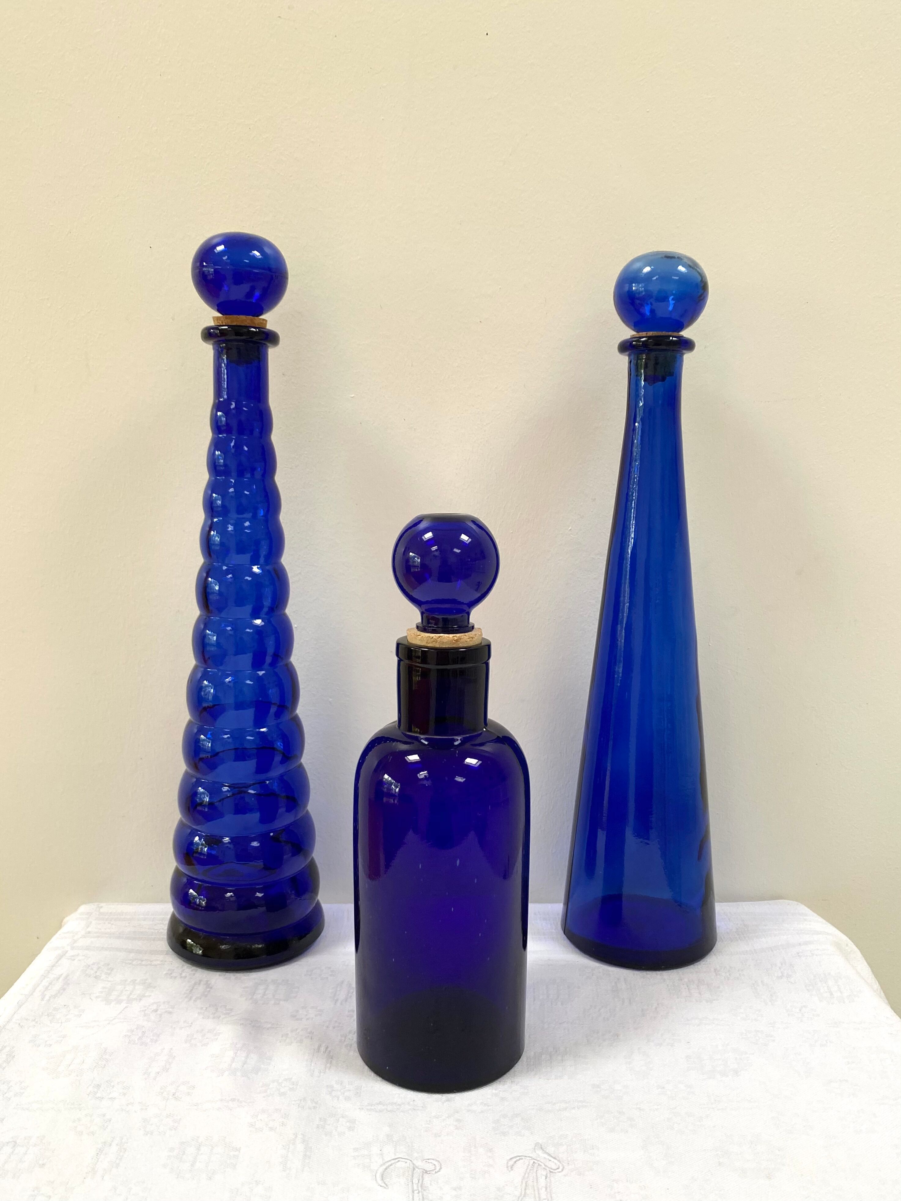 Old apothecary bottle in cobalt blue glass