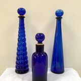 Ancien flacon d’apothicaire en verre bleu cobalt