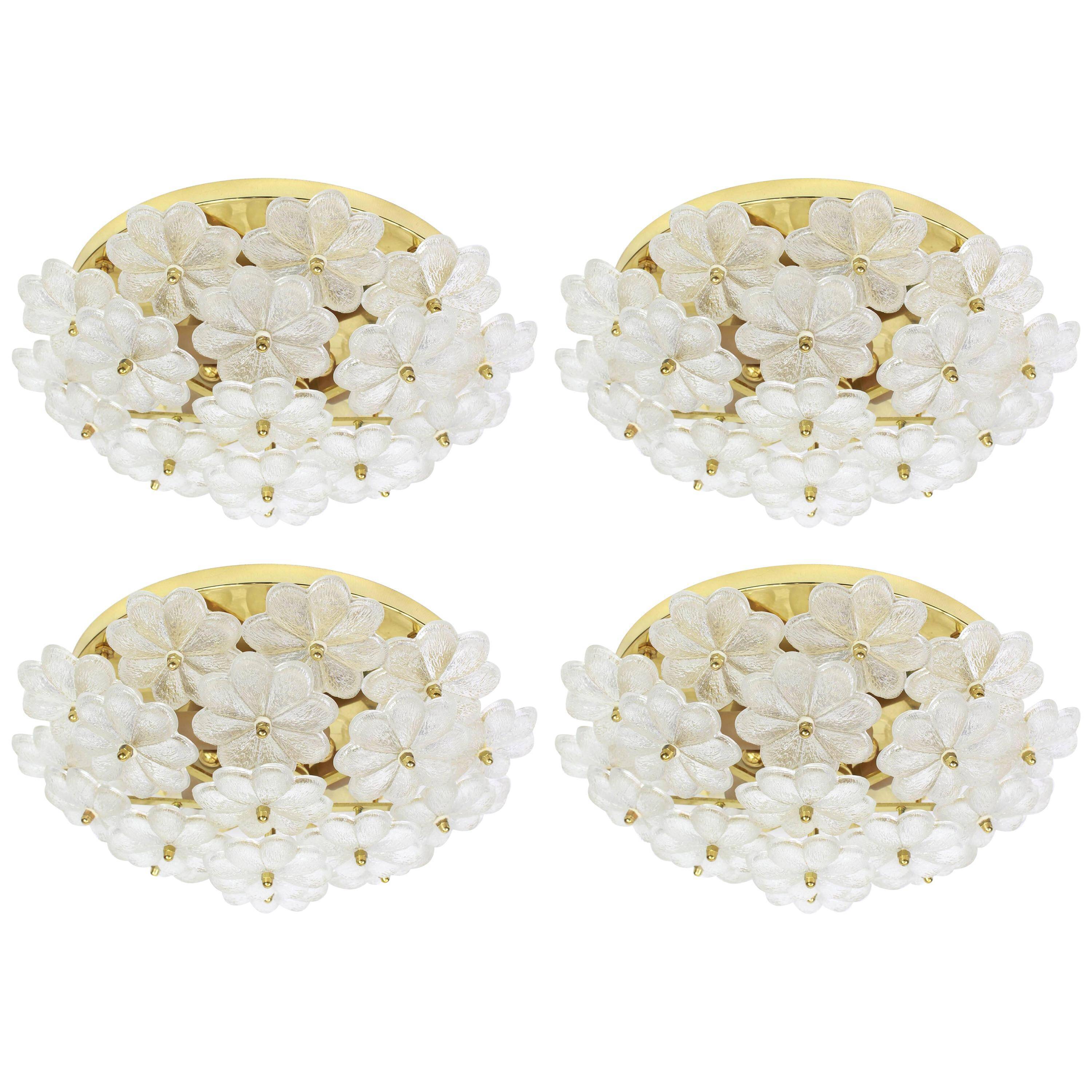 Murano glass wall sconces by Ernst Palme, Germany, 1970s.