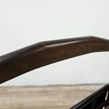 Magazine rack from the 1950s in wood and brass