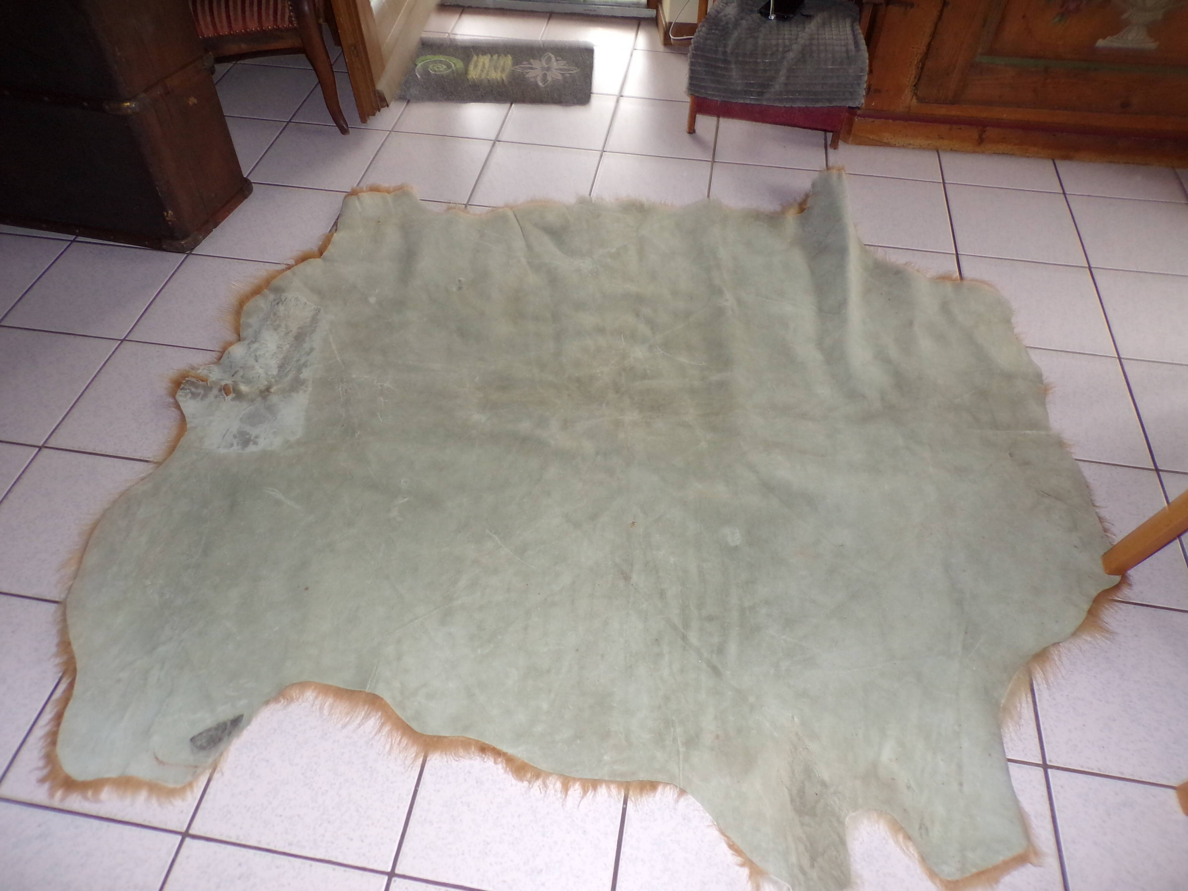 Carpet cow skin long red hair, 180x150cm