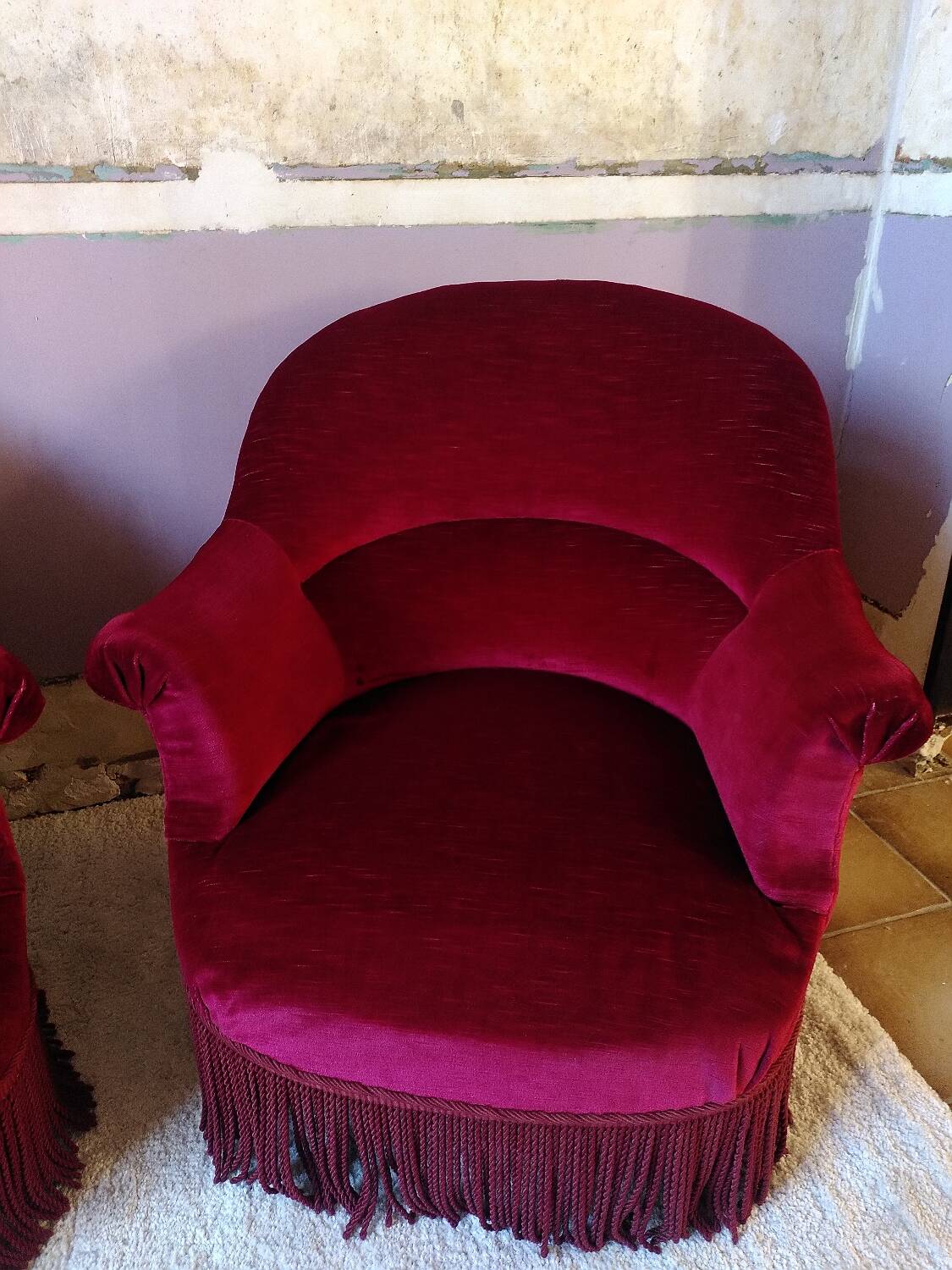 Pair of toadstool armchairs, 1950s