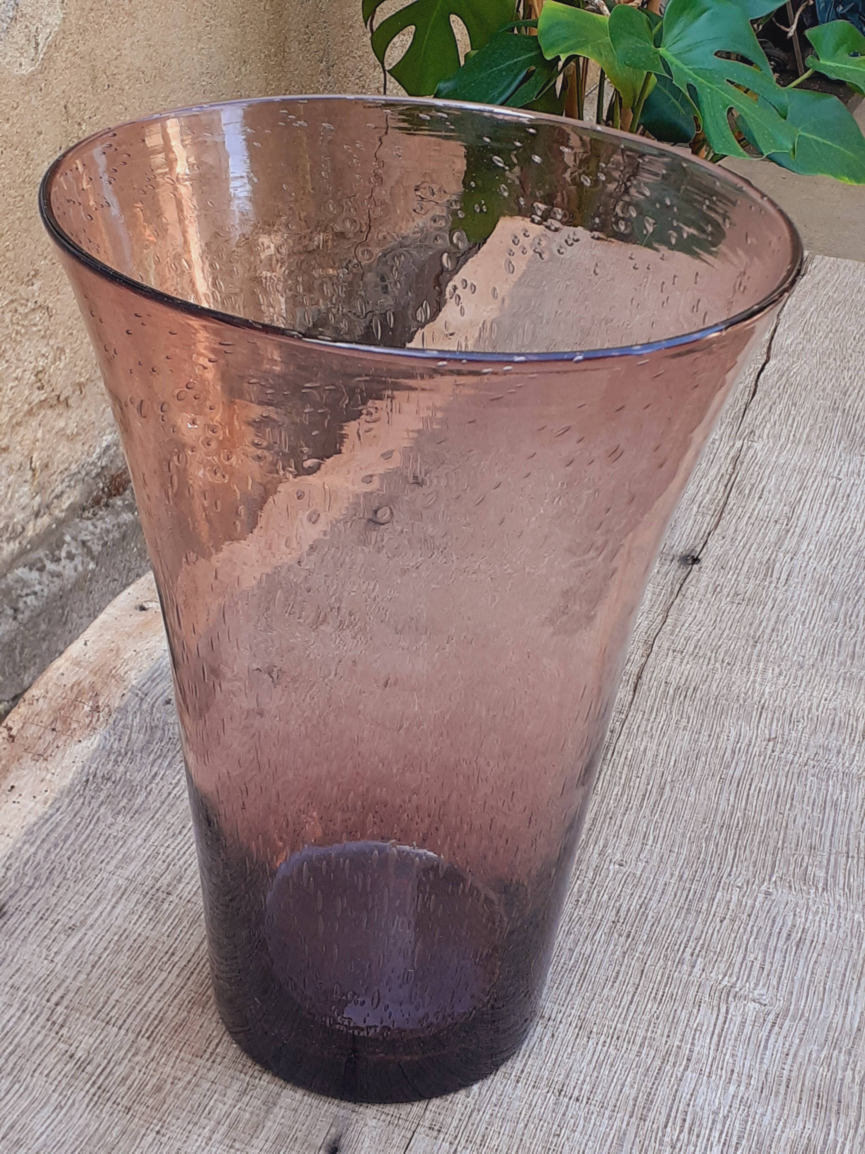Bubble glass vase, blown, 1970s, Biot manufacture.