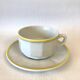 Apilco Bistro Pitcher and Cup Set, Antique White with Yellow and Green Trim