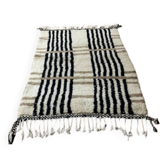Tapis berbère Beni Ouarain du Maroc - Laine artisanale, 165×110 cm