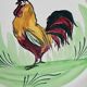 Pair of decorative deep plates with rooster design, St Amand vintage