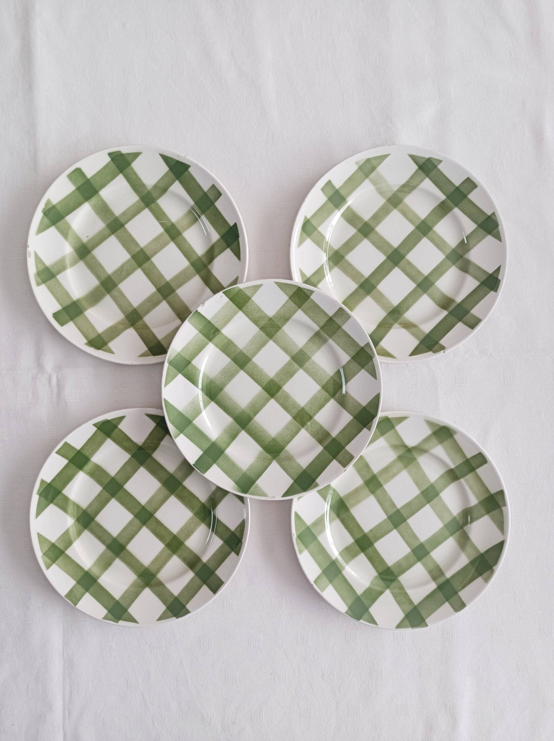 Lot de 5 assiettes à dessert Moulin des loups, Nappe