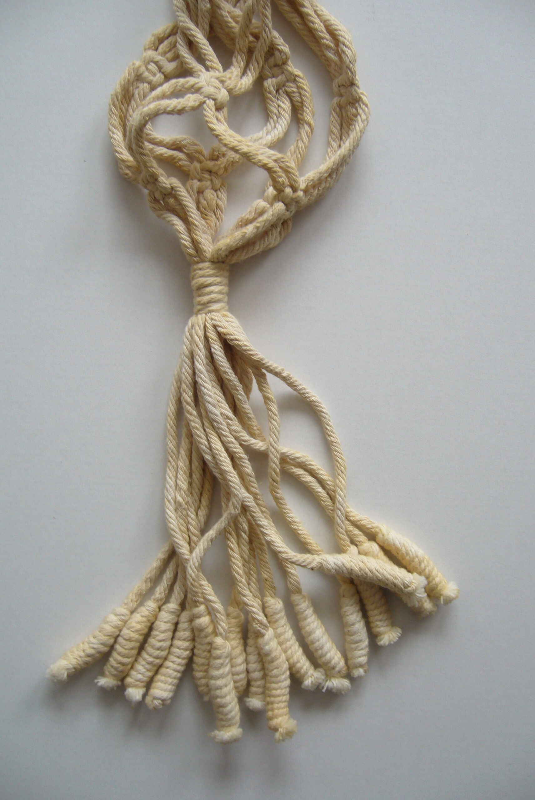 Plant carrier suspension macramé wood beads