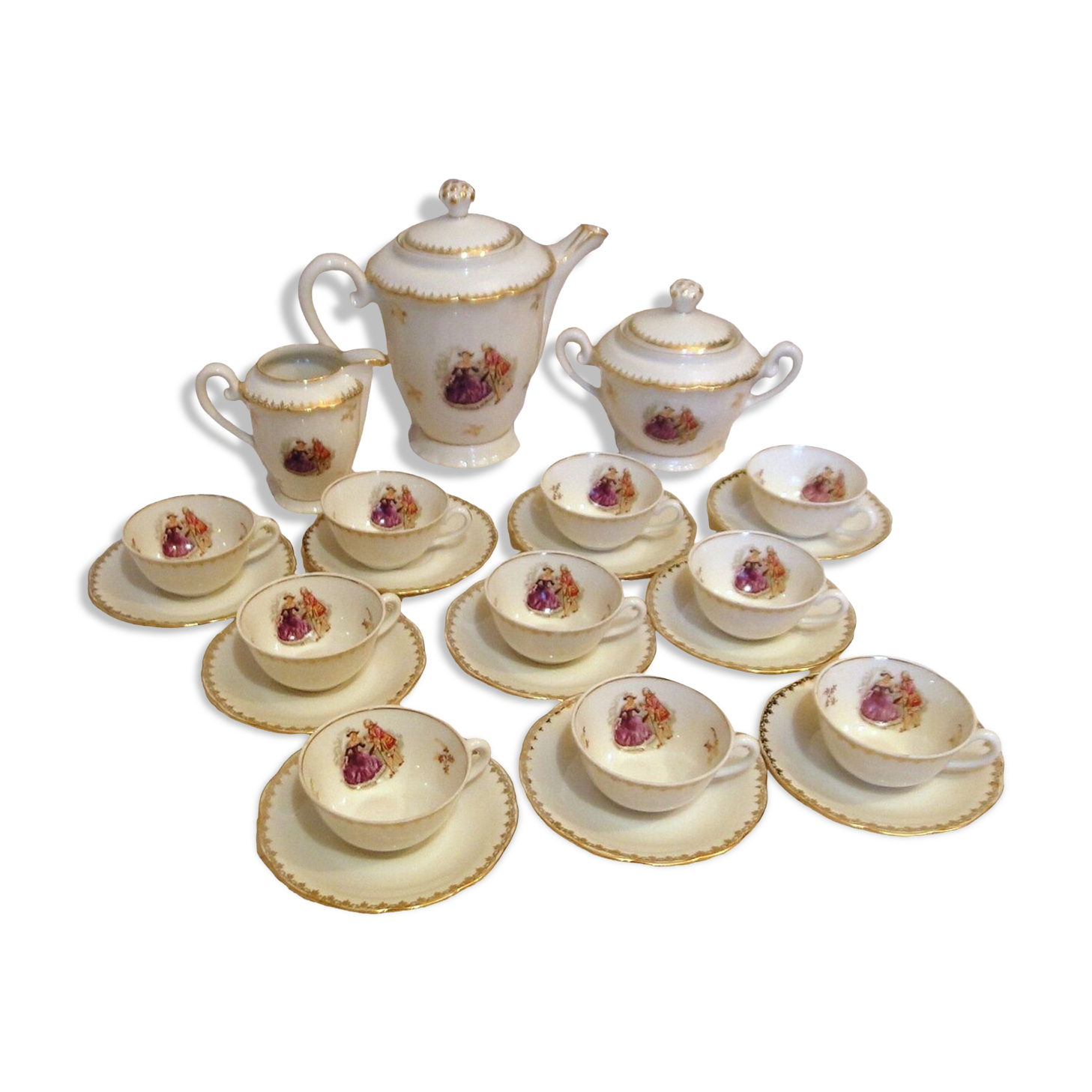Service a cafe porcelaine fine ch r France