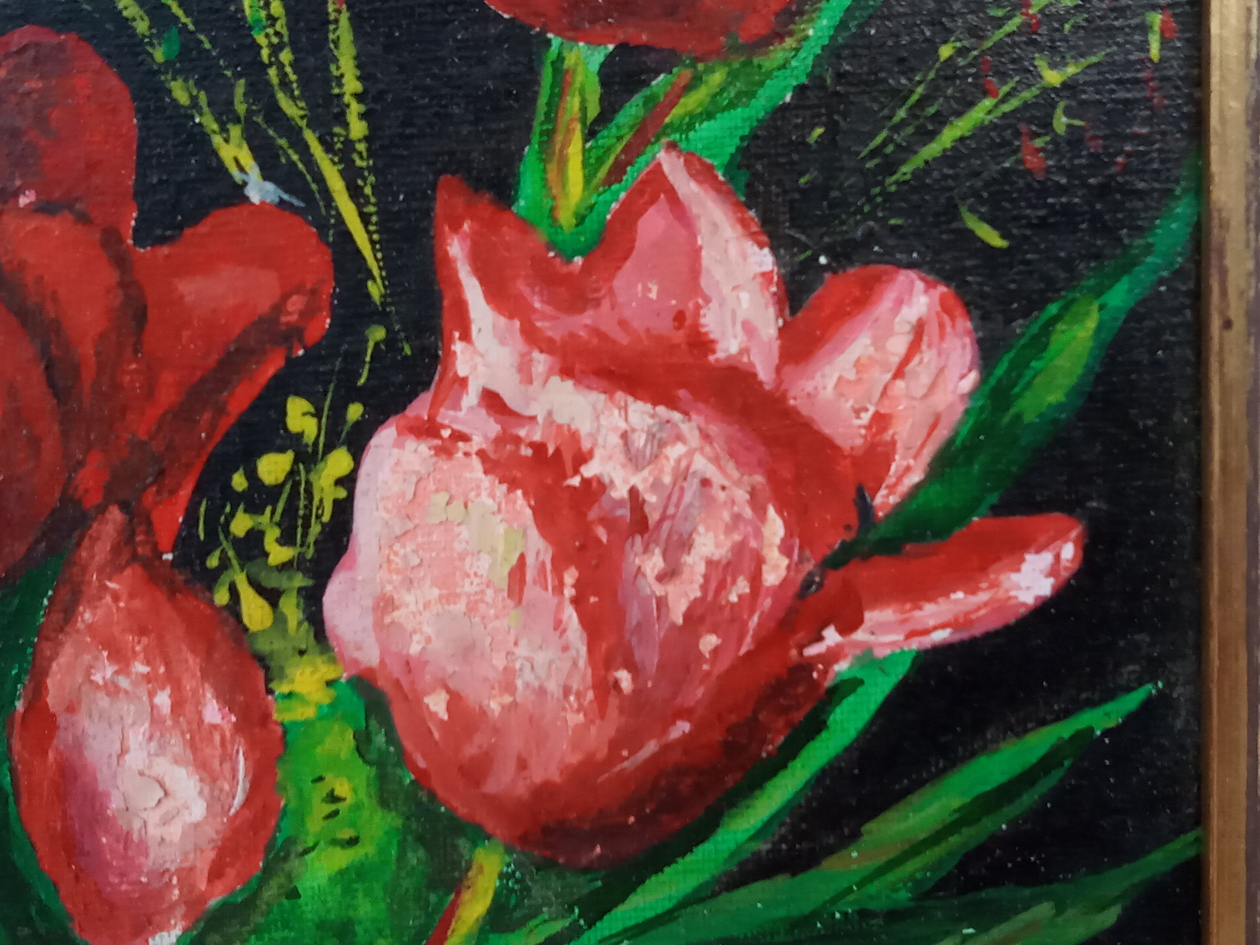 Tulip bouquet painting on canvas