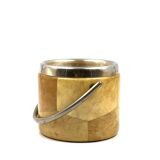 Mid-century cream parchment ice bucket, Aldo Tura Italy 1950s