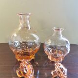 Pair of round art deco decanters
