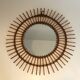 Round rattan mirror