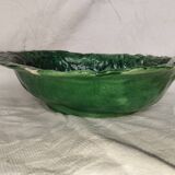 Large cabbage leaf plate Gerber – French barbotine – decorative piece