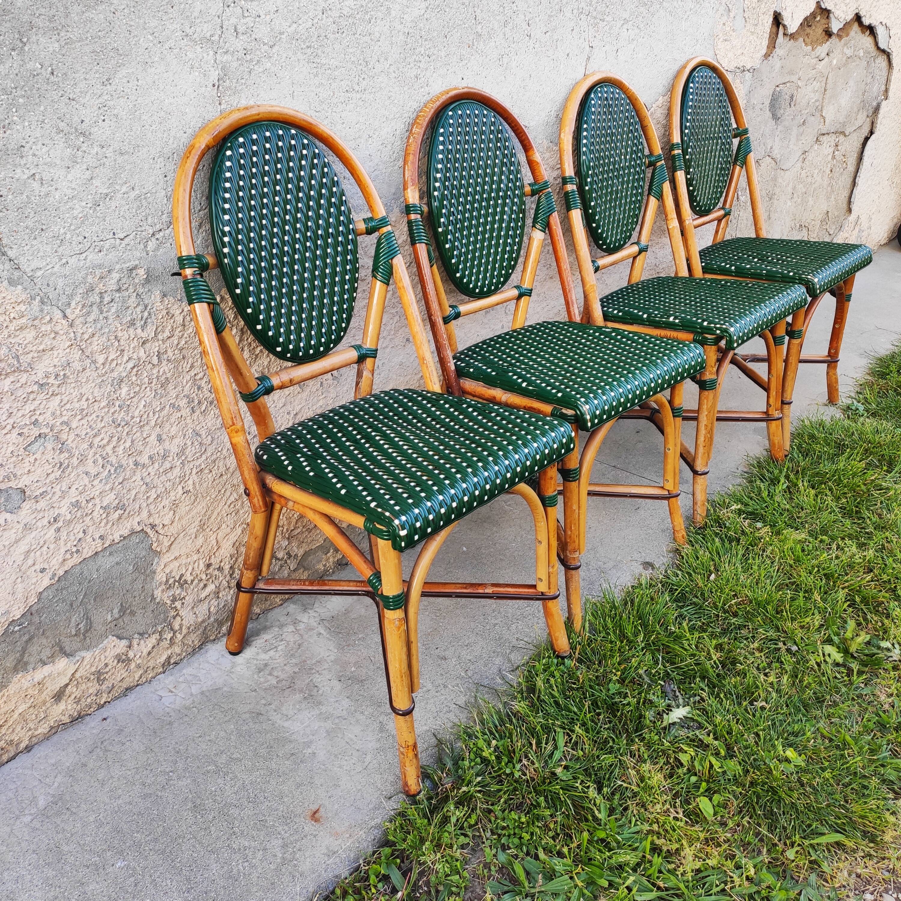 4 vintage parisian bistro chairs