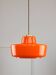Mid-Century Modern Italian Orange Glass and Brass Pendant Lamp