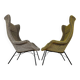 Pair of design fibreglass wing chairs by Miroslav Navratil, 1970s
