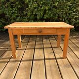 Old farmhouse coffee table in solid wood, 1 drawer