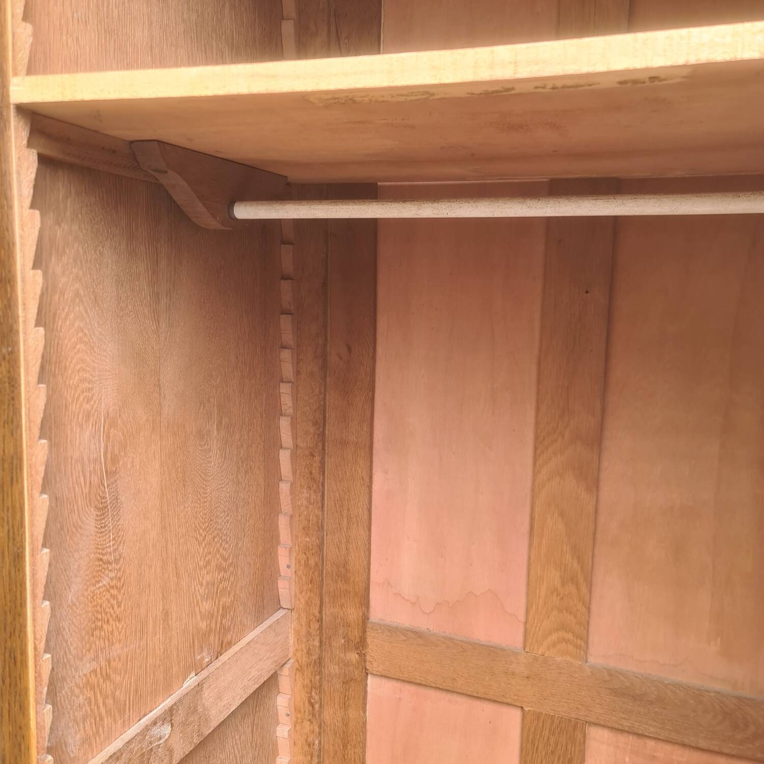 Asymmetrical storage unit Dresser wardrobe with vintage mirror 1950
