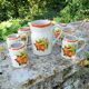 Chic vintage service campaign grès Digoin jug cup mug handmade