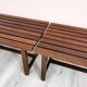 Set of 2 wenge wood slat benches 1970's