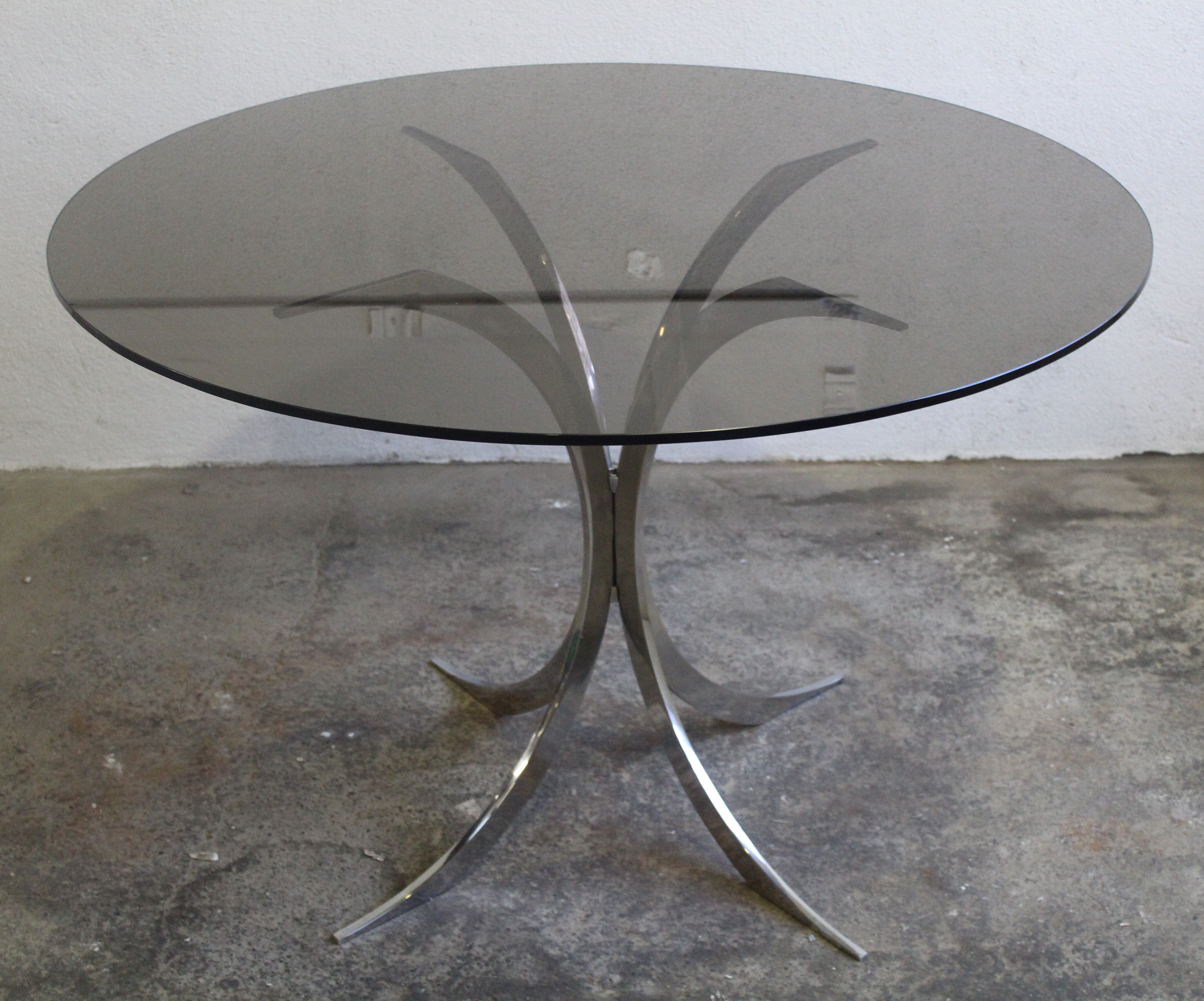 Table Boris Tabacoff, edition Christofle, glass