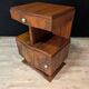 Pair of Art Deco bedside tables in walnut, left and right.