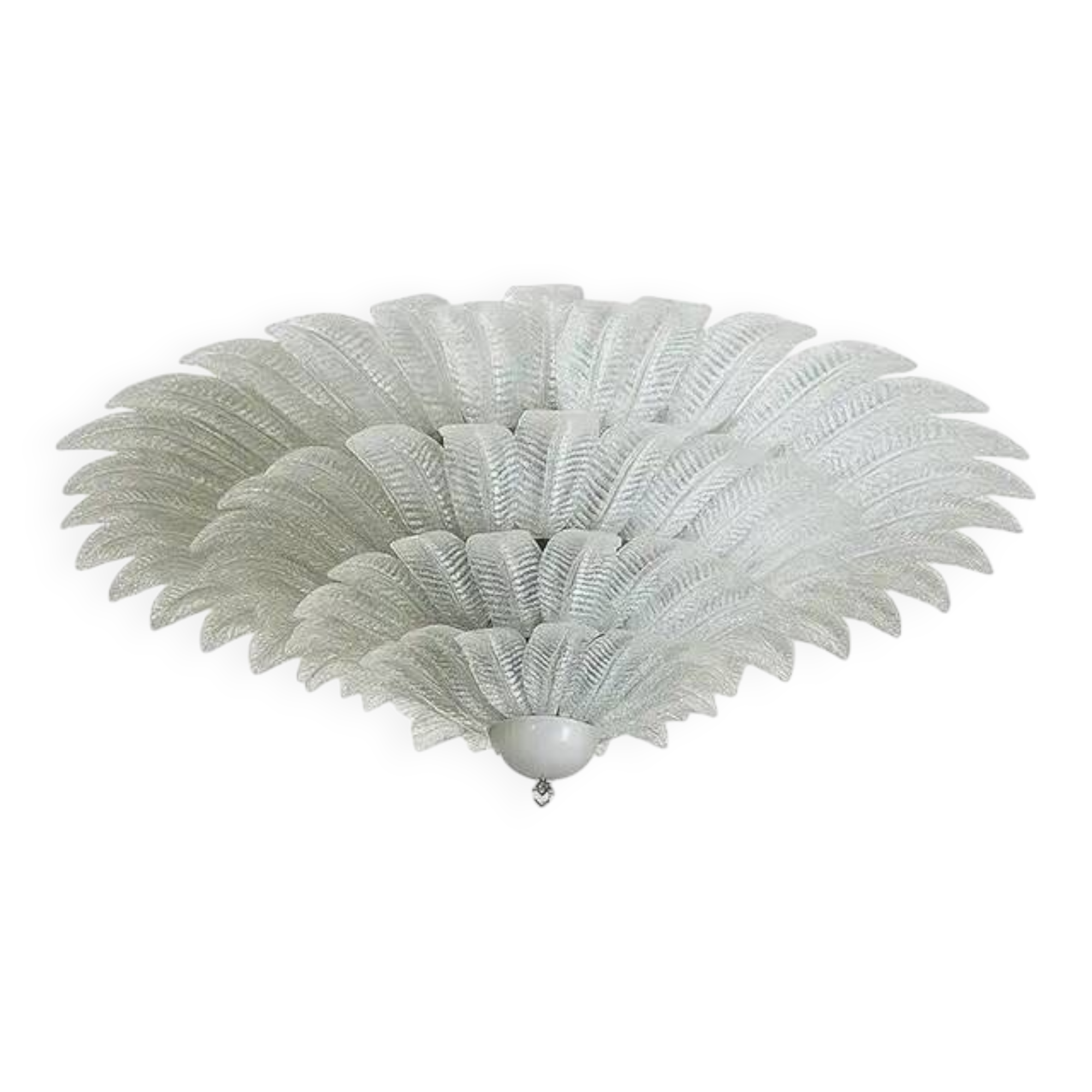 Monumental Venetian Leaves Flush Mount in Murano Style Glass by Simoeng