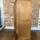 Double curtain filing cabinet in oak — on legs