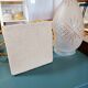 Chiseled glass lamp with brass base - bronze