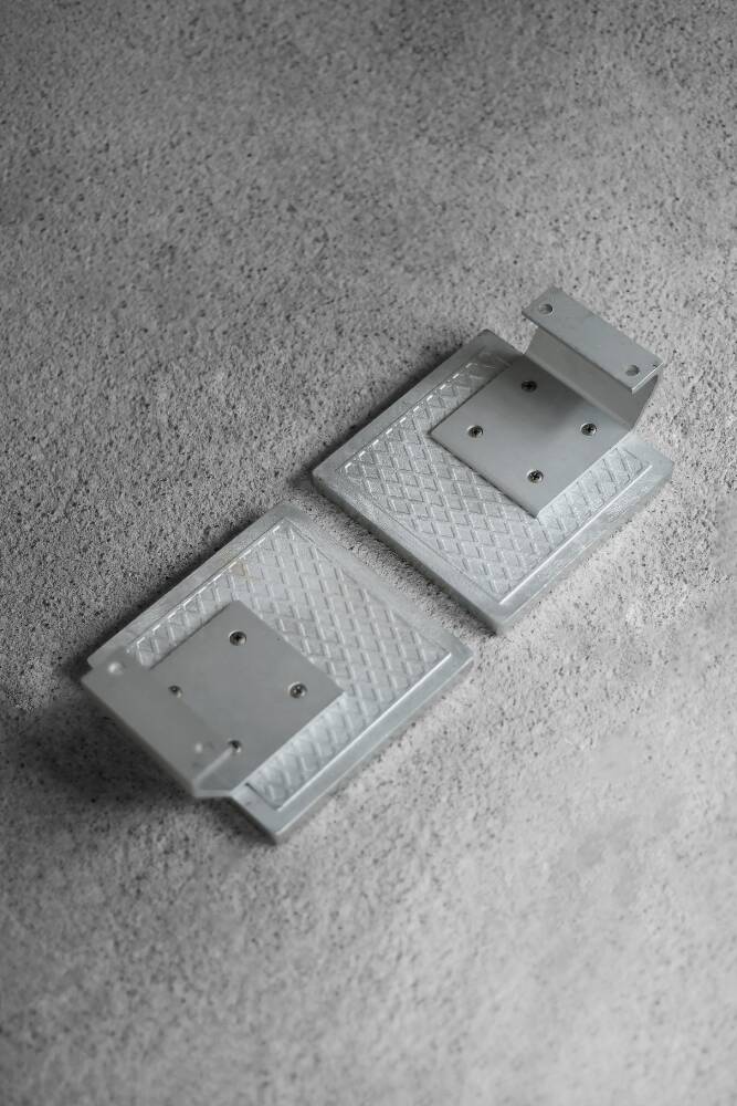 Vintage Brutalist Metal and Ceramic Entrance Door Handle by Juliette Belarti, 1960s, Set of 2