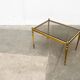 Mid-century German Hollywood neoclassical brass and glass side table from the 1950s.