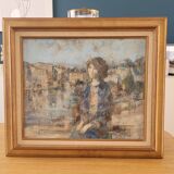 Oil painting on canvas signed daniel jaugey rêverie